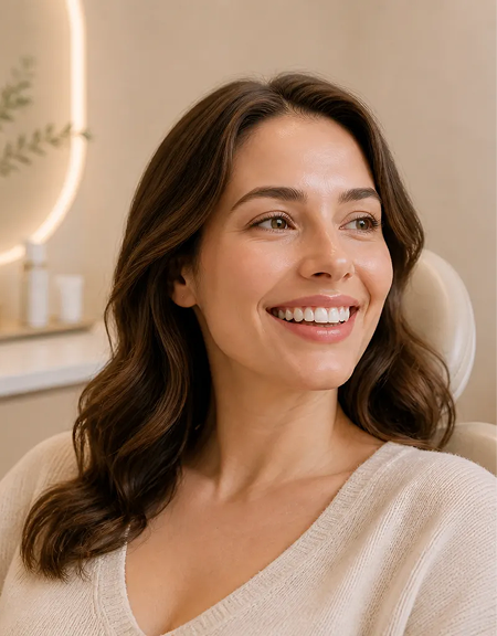 Patient smiling in dental clinic